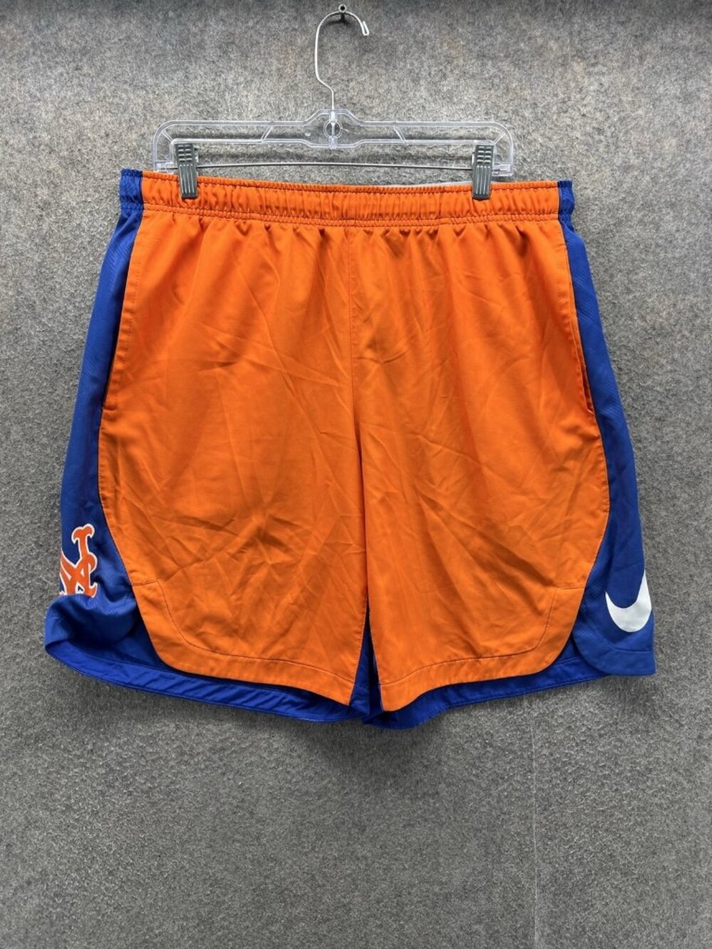 Nike New York Mets Shorts Womens XL Orange Blue MLB Baseball Dri Fit Team Logo